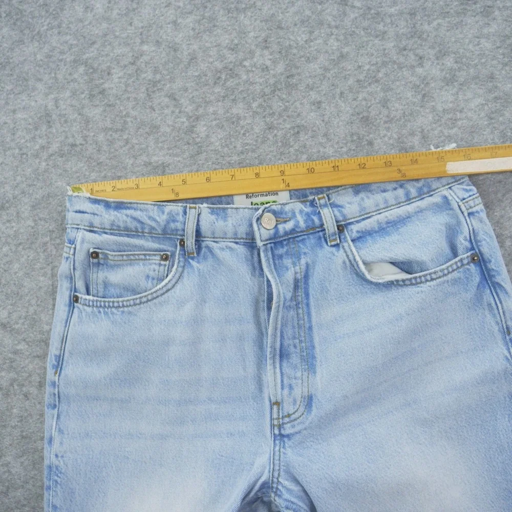 Reformation Jeans Womens 29 Blue High Rise Straight Button Retro 90s Denim